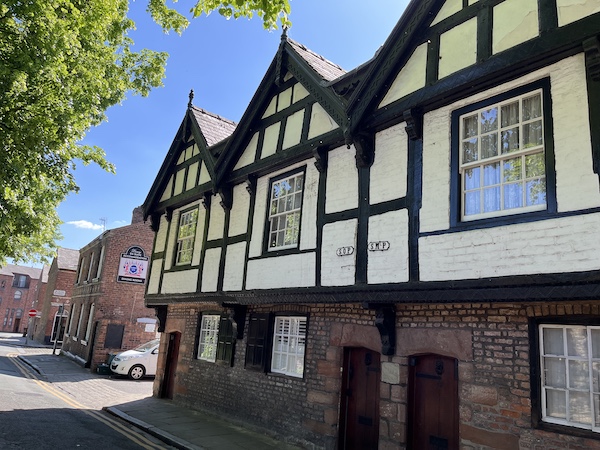 A view of the 17th century 'Nine Houses' from the City Wall.