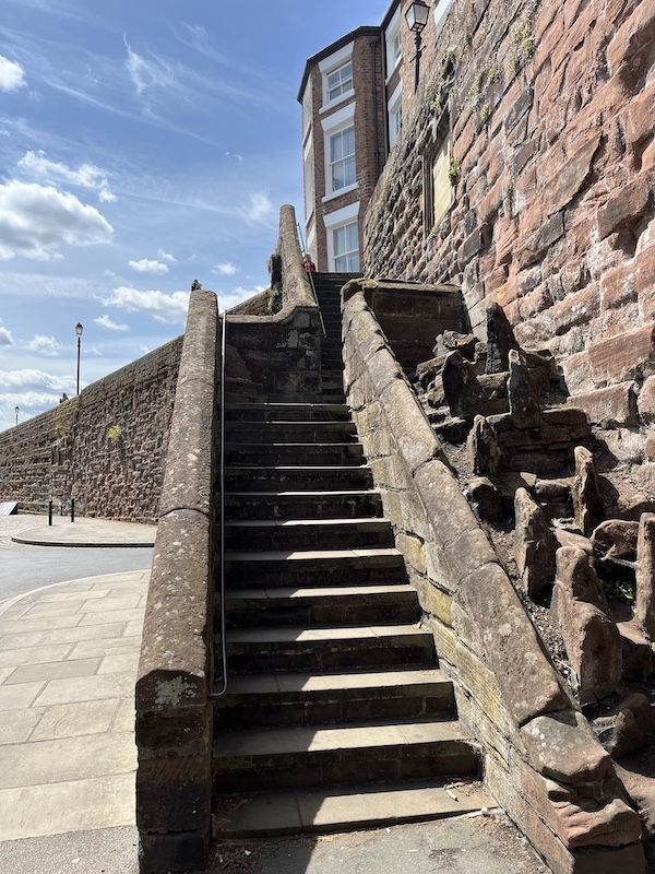 The Recorder's steps viewed from the Groves. Recorder House can be seen at the top of the steps.