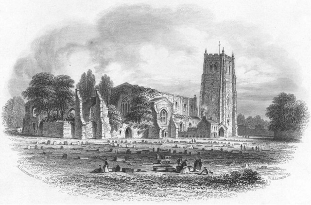 This view of St. John's shows the full extent of the church in the early 19th century.